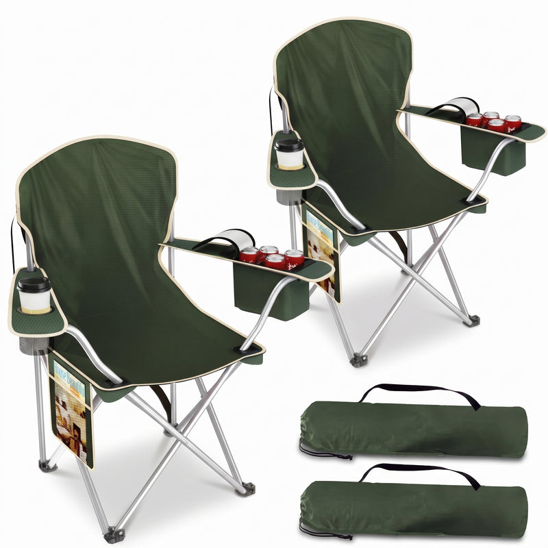 CAMPING CHAIRS – 2-PACK FOLDING CHAIRS WITH COOLER BAG - 1