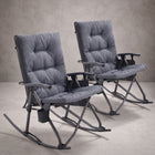 Oversized Folding Rocking Camping Chair with Padded Comfort & Portable Design - 1