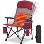 Heated Camping Chair for Adult Outdoor Activities - Portable Folding Heated Chair with 3 Adjustable Heat Levels, Heating Backrest Cushion Support 264LBS for Patio Camping (Battery Not Included) - 1