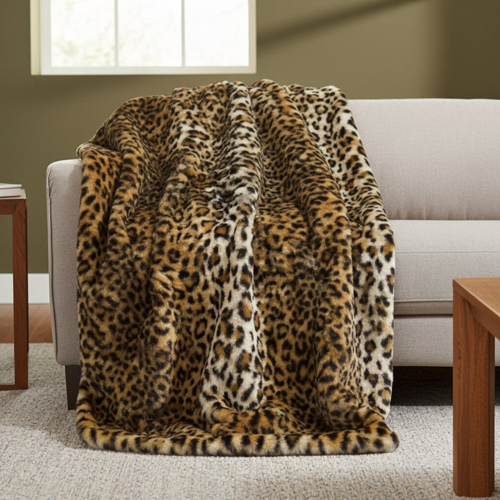 IvoryFur Luxe Embroidered Faux Fur Throw – Reversible Plush Blanket | Designer Accent | Trufairs