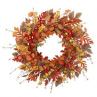 22-Inch Artificial Fall Wreath for Front Door – Berry, Pumpkin & Floral Styles - 1