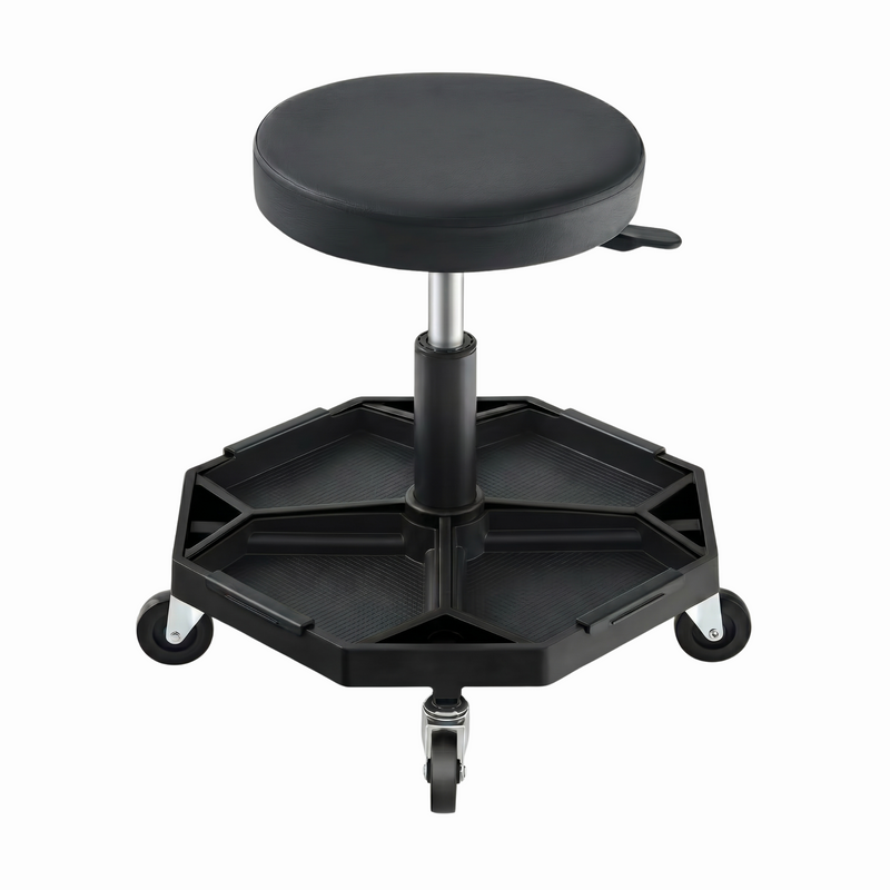 360° Swivel Pneumatic Mechanic Stool — 300–330 lbs Capacity, Padded Seat | Trufairs - 1