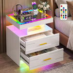 NIGHTSTAND WITH CHARGING STATION – LED, USB-C & DRAWERS - 1