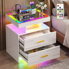 NIGHTSTAND WITH CHARGING STATION – LED, USB-C & DRAWERS - 1