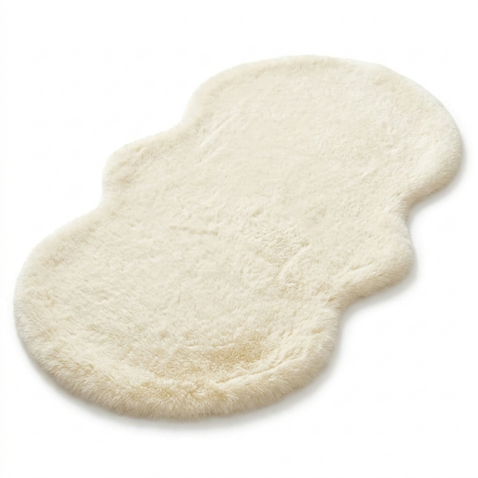 Faux Rabbit Fur Shaggy Rug – Ultra Soft Fluffy Machine Washable Area Rug for Bedroom, Living Room & Teen Room - 1
