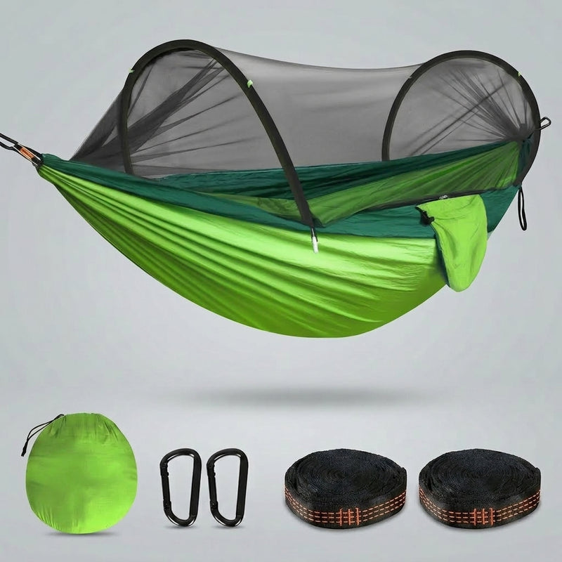 Over 600lbs Hammock, 1-2 person, Nylon with Mosquito Net - 1