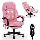 Executive Massage Office Chair with Heated Lumbar, Reclining Backrest & Extendable Footrest - 1