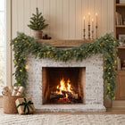 CHRISTMAS GARLAND WITH LIGHTS – PRE-LIT HOLIDAY GREENERY - 1