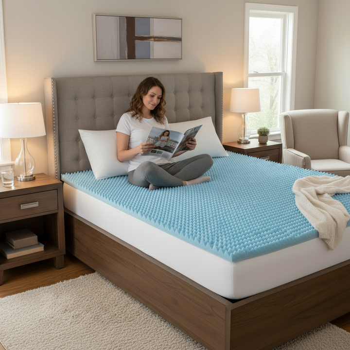 All Season Reversible Hypoallergenic 1.5" Cooling Mattress Topper, Queen Size 1.5 inch Foam