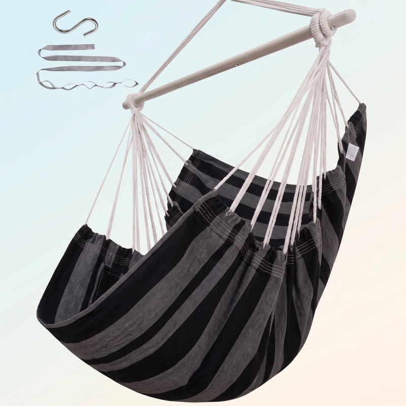 Premium Cotton Hanging Hammock Chair for Indoor & Outdoor Relaxation - 1