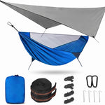 2-Person Camping Hammock with Mosquito Net & Rain Fly – Portable Outdoor Hammock Set (500lbs Capacity) - 1