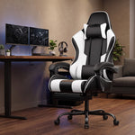 GAMING CHAIR WITH FOOTREST – LUMBAR SUPPORT & 360° SWIVEL - 1