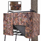 Hunting Tree Stand Blinds Cover 142" x 35" Extra Large Camouflage Universal Tree Stand Blinds Realistic Forest Camo Treestand Cover with Zipper for Deer Elk Hunting, Frames Not Included - 1