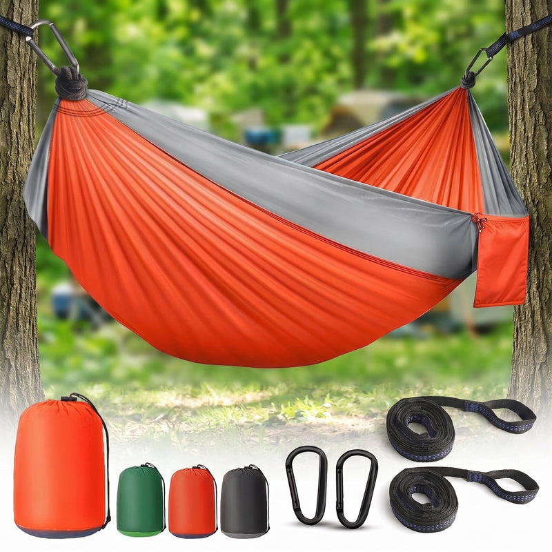 Portable Camping Hammock with Tree Straps – Lightweight Nylon Travel Hammock - 1