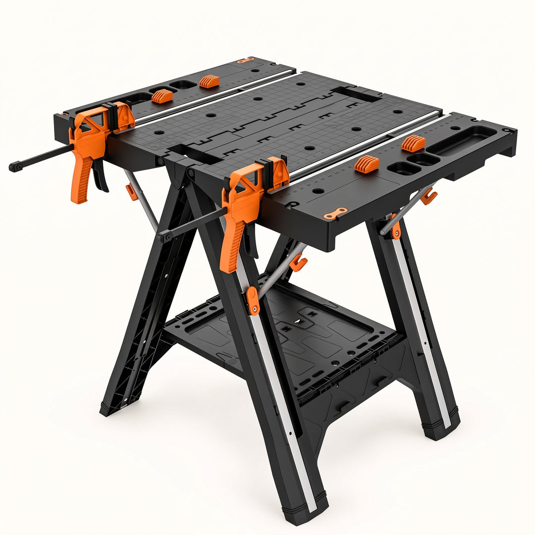 Portable Workbench & Folding Sawhorse – 2-in-1 Work Table - 1