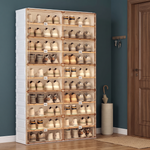 Foldable Shoe Cabinet with Doors – Slim Entryway Shoe Storage Organizer - 1