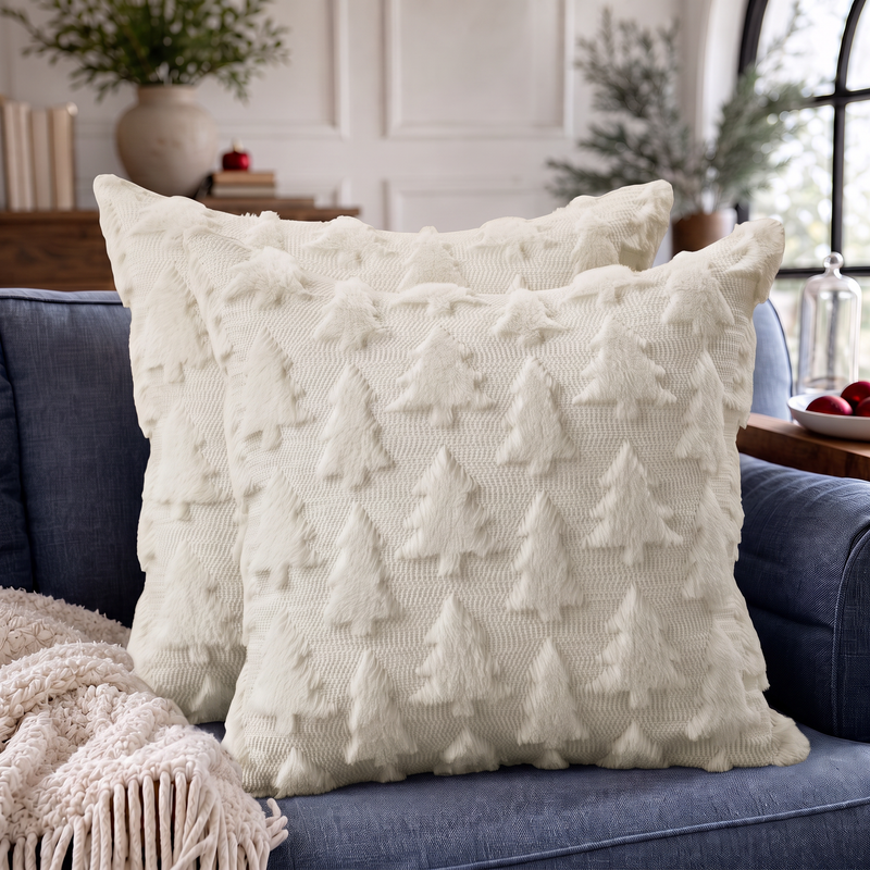 Christmas Pillow Covers 18x18 – Decorative Set of 2 - 1