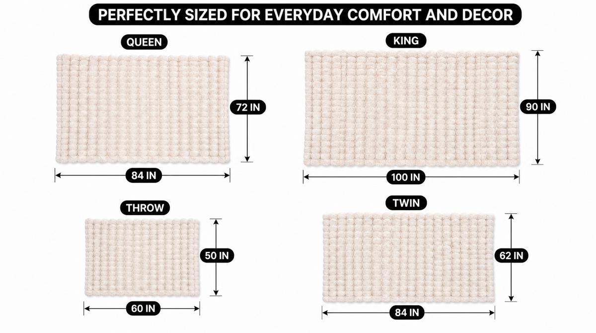 Faux Fur Heated Blanket – Plush Bubble Texture, Throw to King - fit and scale image 1