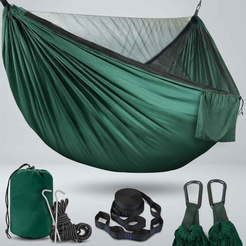 ULTRA-LIGHT HIGH-CAPACITY DOUBLE HAMMOCK WITH NET – 1-2 PERSON, 500 & 772 LB OPTIONS