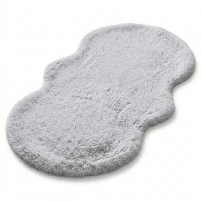 Faux Rabbit Fur Shaggy Rug – Ultra Soft Fluffy Machine Washable Area Rug for Bedroom, Living Room & Teen Room - 1