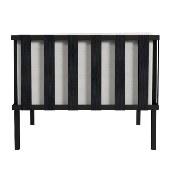 Modern Outdoor Iron Sofa Black - Norway 77"" Patio Furniture with Removable White Cushions & Commercial-Grade Durability