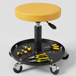 Pneumatic Rolling Mechanic Stool with Wheels – Adjustable Height Shop Stool with Tool Tray, 360° Swivel Seat for Garage & Workshop - 1