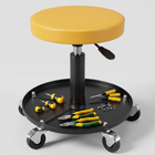 Pneumatic Rolling Mechanic Stool with Wheels – Adjustable Height Shop Stool with Tool Tray, 360° Swivel Seat for Garage & Workshop - 1