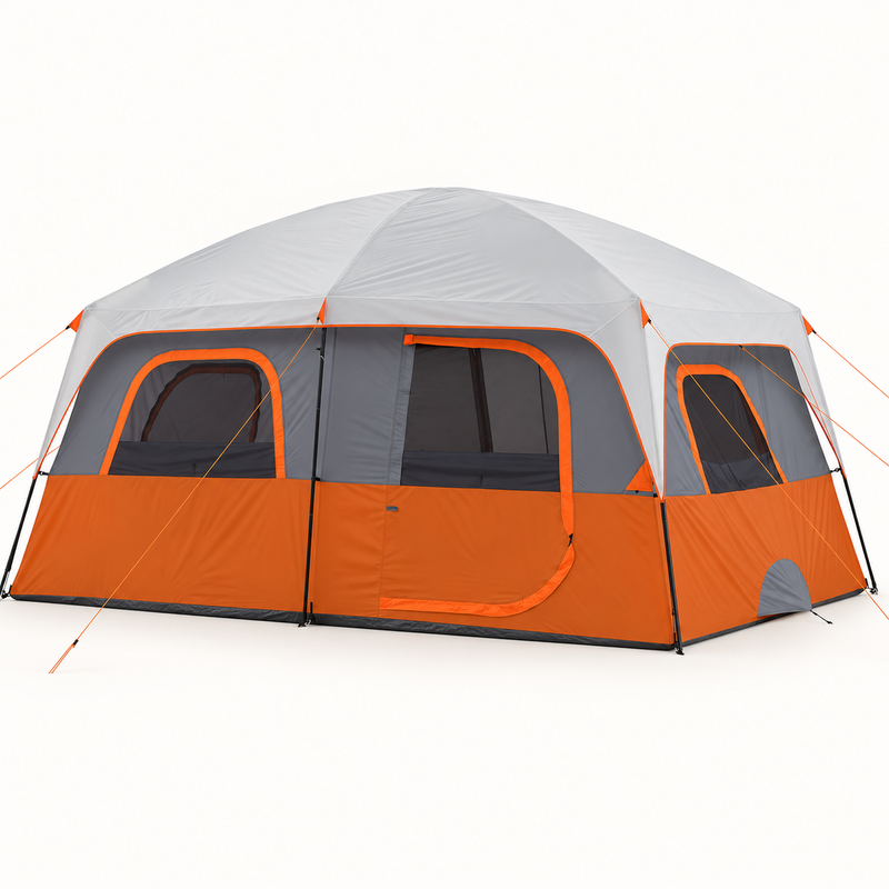 8-10 Person Instant Cabin Camping Tent with Room Divider & Rainfly - 1