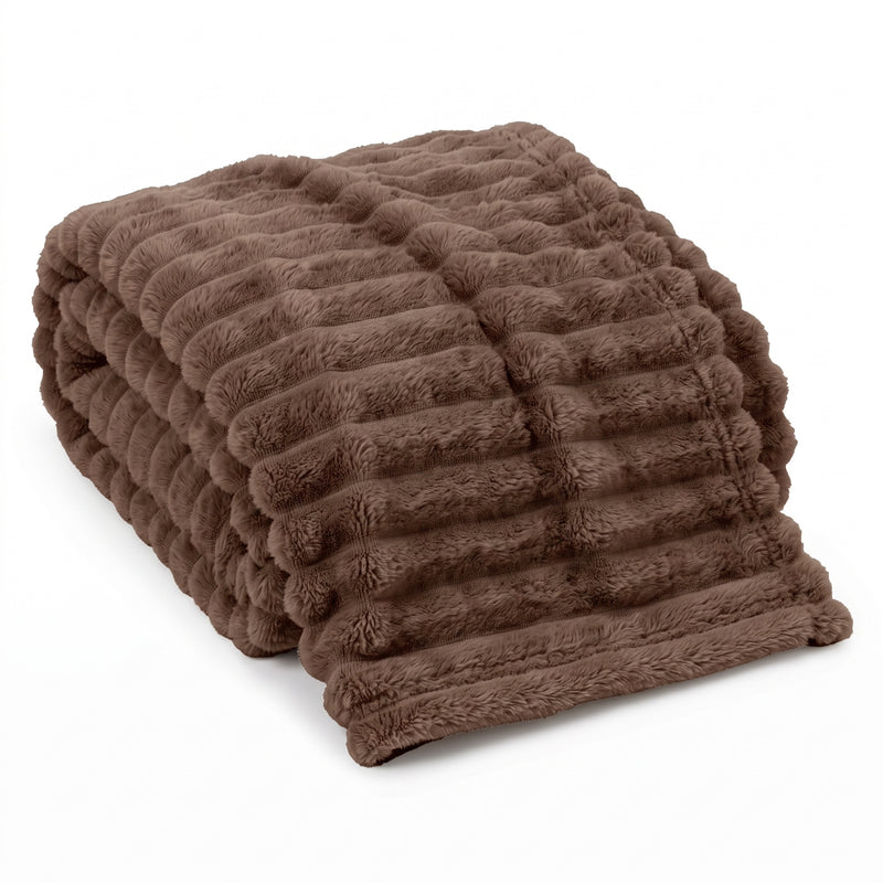 Throw Blanket – Soft, Lightweight Ribbed Design - 1