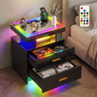 NIGHTSTAND WITH CHARGING STATION – LED, USB-C & DRAWERS - 1