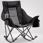 Oversized Folding Rocking Camping Chair with Padded Headrest - 1