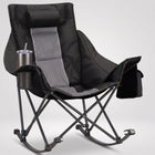 Oversized Folding Rocking Camping Chair with Padded Headrest - 1