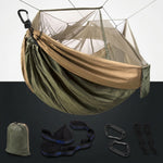 Over 600lbs Hammock, 1-2 person, Nylon with Mosquito Net - 1