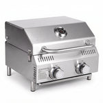 PORTABLE STAINLESS STEEL TABLETOP PROPANE GRILL – 2 & 3 BURNER OUTDOOR BBQ OPTIONS - 1