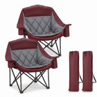 Oversized Camping Chairs 2 Pack – Extra-Large Folding Outdoor Chairs, Padded - 1