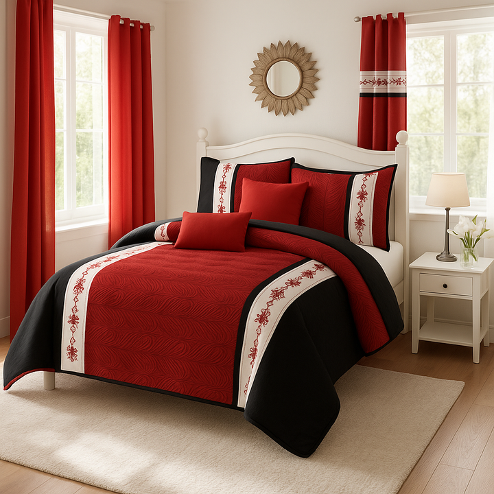 Breeze Luxe 9-Piece All-Season Cooling Microfiber Bedding & Curtain Set