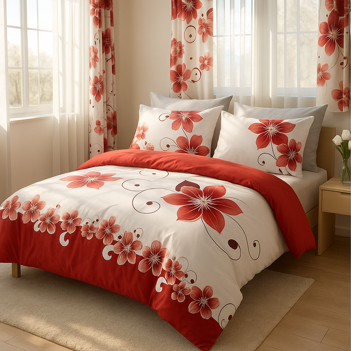 Cloud Nest 9-Piece Microfiber Bedding & Curtain Set – Zipper Sheet, All-Season Vibes
