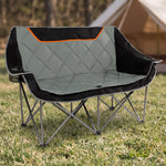Oversized Padded 2-Person Folding Camping Loveseat Chair – Heavy Duty Outdoor Seating - 1