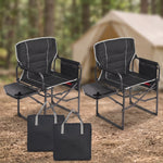 Camping Directors Chair, Heavy Duty,Oversized Portable Folding Chair with Side Table, Pocket for Beach, Fishing,Trip,Picnic,Lawn Blue - 1