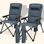 Reclining Camping Chair – 3-Position High-Back Folding Chair with Lumbar Support - 1