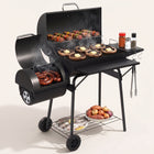 Portable Charcoal Grill with Smoking Function, Foldable Suitcase Design with Wheels, Multi-Tier Storage Rack & Waterproof Cover for Outdoor BBQ Parties - 1