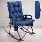 Oversized Folding Rocking Camping Chair with Padded Comfort & Portable Design - 1