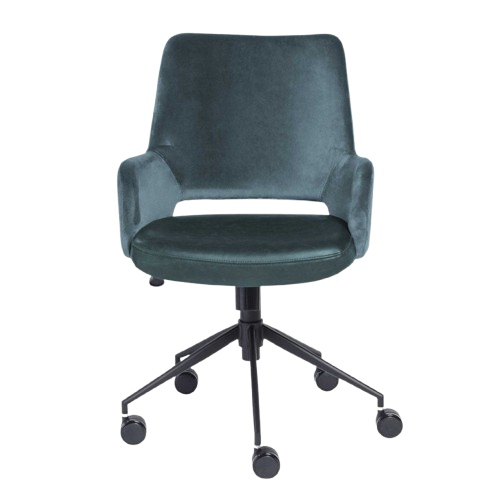 Blue and Black Adjustable Swivel Fabric Rolling Office Chair