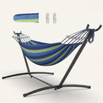 Double Hammock with Stand – Portable, Adjustable & 600lb Capacity for Indoor & Outdoor - 1