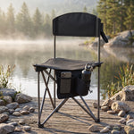 Tri-Lite Stool w/Back, Lightweight Portable Fishing Chair w/Cupholder and Carry Strap, Supports 225-Lb, Portable Outdoor Chair for the Hunting Blind, Camping, Travel, Hiking - 1