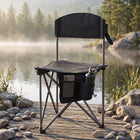 Tri-Lite Stool w/Back, Lightweight Portable Fishing Chair w/Cupholder and Carry Strap, Supports 225-Lb, Portable Outdoor Chair for the Hunting Blind, Camping, Travel, Hiking - 1