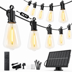 Outdoor Solar String Lights with Remote — Black, 37–108 ft - 1
