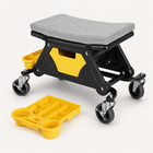 Mobile Mechanic Toolbox Seat with Drawers - Rolling Mechanic Stool with Sliding Tool Tray, Shop Stool with Wheels for Garage & Workshop, Auto Repair - 1