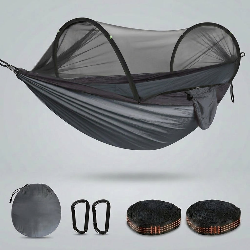 Over 600lbs Hammock, 1-2 person, Nylon with Mosquito Net - 1