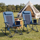 High Back Folding Rocking Camping Chair – Oversized Portable Outdoor Rocker with Cup Holder, Carry Bag & Heavy-Duty Steel Frame - 1